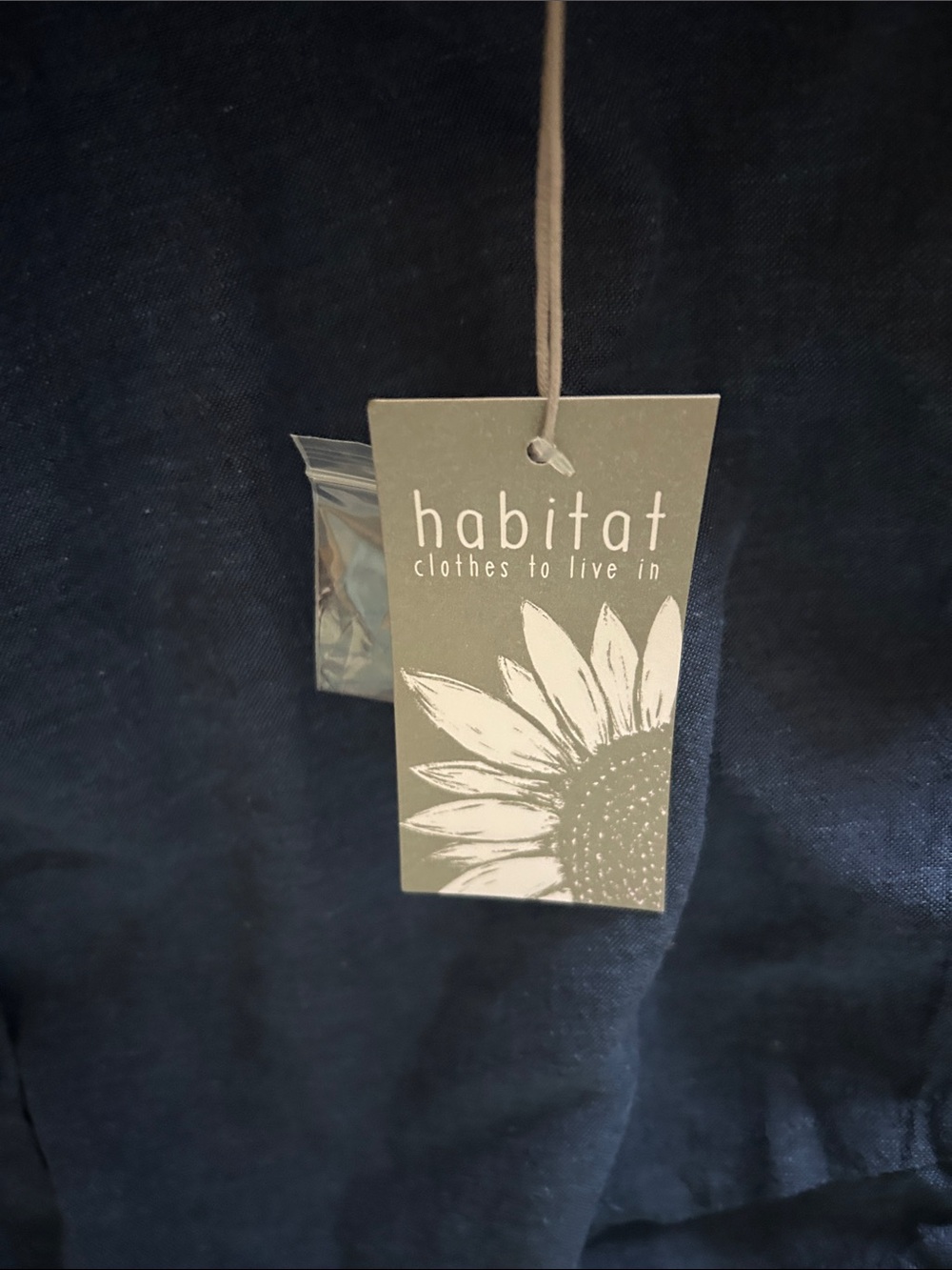 NWT Habitat  Sleeveless Button-Front Linen cotton Tank Navy small machine wash - Picture 3 of 7